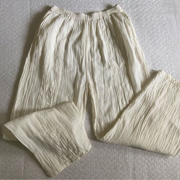 Pants - Cotton Crinkle Effect Summer Pants